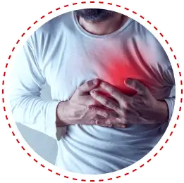 Adult holding their chest